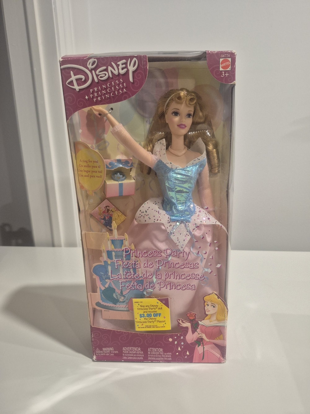 2002 Mattel Disney Princess Party Sleeping Beauty (Aurora) doll